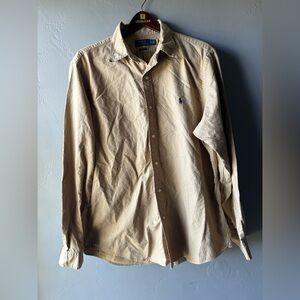 Polo Ralph Lauren Tan Long Sleeve Button Up Shirt ~ Size XL TG